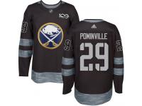 Men's Adidas Buffalo Sabres #29 Jason Pominville Authentic Black 1917-2017 100th Anniversary NHL Jersey