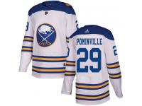 Men's Adidas Buffalo Sabres #29 Jason Pominville Authentic White 2018 Winter Classic NHL Jersey