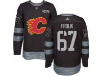 Men's Adidas Calgary Flames #67 Michael Frolik Premier Black 1917-2017 100th Anniversary NHL Jersey