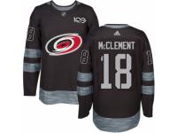 Men's Adidas Carolina Hurricanes #18 Jay McClement Premier Black 1917-2017 100th Anniversary NHL Jersey