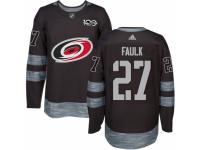 Men's Adidas Carolina Hurricanes #27 Justin Faulk Premier Black 1917-2017 100th Anniversary NHL Jersey