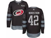 Men's Adidas Carolina Hurricanes #42 Joakim Nordstrom Premier Black 1917-2017 100th Anniversary NHL Jersey