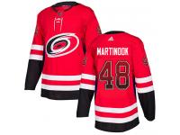 Men's Adidas Carolina Hurricanes #48 Jordan Martinook Red Authentic Drift Fashion NHL Jersey
