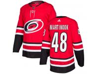 Men's Adidas Carolina Hurricanes #48 Jordan Martinook Red Home Authentic NHL Jersey