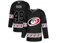 Men's Adidas Carolina Hurricanes #49 Victor Rask Black Authentic Team Logo Fashion NHL Jersey