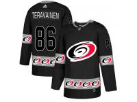 Men's Adidas Carolina Hurricanes #86 Teuvo Teravainen Black Authentic Team Logo Fashion NHL Jersey