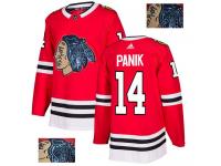 Men's Adidas Chicago Blackhawks #14 Richard Panik Red Authentic Fashion Gold NHL Jersey