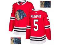 Men's Adidas Chicago Blackhawks #5 Connor Murphy Red Authentic Fashion Gold NHL Jersey