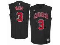Men's Adidas Chicago Bulls #3 Dwyane Wade Black Fashion NBA Jersey