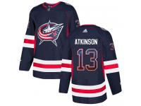 Men's Adidas Columbus Blue Jackets #13 Cam Atkinson Navy Blue Authentic Drift Fashion NHL Jersey