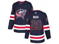 Men's Adidas Columbus Blue Jackets #20 Riley Nash Navy Blue Authentic Drift Fashion NHL Jersey