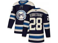 Men's Adidas Columbus Blue Jackets #28 Oliver Bjorkstrand Navy Blue Alternate Authentic NHL Jersey