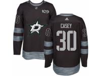 Men's Adidas Dallas Stars #30 Jon Casey Premier Black 1917-2017 100th Anniversary NHL Jersey