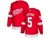 Men's Adidas Detroit Red Wings #5 Nicklas Lidstrom Authentic Red Home NHL Jersey
