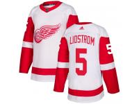 Men's Adidas Detroit Red Wings #5 Nicklas Lidstrom Authentic White Away NHL Jersey