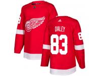 Men's Adidas Detroit Red Wings #83 Trevor Daley Authentic Red Home NHL Jersey