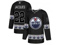 Men's Adidas Edmonton Oilers #22 Jean-Francois Jacques Black Authentic Team Logo Fashion NHL Jersey