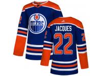 Men's Adidas Edmonton Oilers #22 Jean-Francois Jacques Royal Blue Alternate Authentic NHL Jersey