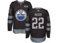 Men's Adidas Edmonton Oilers #22 Tobias Rieder Black Authentic 1917-2017 100th Anniversary NHL Jersey
