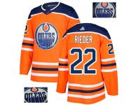 Men's Adidas Edmonton Oilers #22 Tobias Rieder Orange Authentic Fashion Gold NHL Jersey