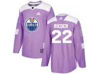 Men's Adidas Edmonton Oilers #22 Tobias Rieder Purple Authentic Fights Cancer Practice NHL Jersey