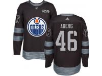 Men's Adidas Edmonton Oilers #46 Pontus Aberg Black Authentic 1917-2017 100th Anniversary NHL Jersey