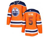 Men's Adidas Edmonton Oilers #5 Mark Fayne Orange Authentic Drift Fashion NHL Jersey