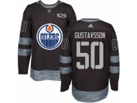 Men's Adidas Edmonton Oilers #50 Jonas Gustavsson Premier Black 1917-2017 100th Anniversary NHL Jersey
