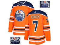 Men's Adidas Edmonton Oilers #7 Paul Coffey Orange Authentic Fashion Gold NHL Jersey