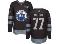 Men's Adidas Edmonton Oilers #77 Oscar Klefbom Black Authentic 1917-2017 100th Anniversary NHL Jersey