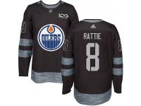 Men's Adidas Edmonton Oilers #8 Ty Rattie Black Authentic 1917-2017 100th Anniversary NHL Jersey