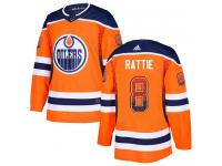 Men's Adidas Edmonton Oilers #8 Ty Rattie Orange Authentic Drift Fashion NHL Jersey