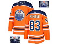 Men's Adidas Edmonton Oilers #83 Matt Benning Orange Authentic Fashion Gold NHL Jersey