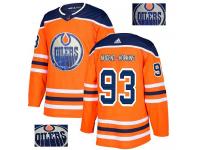 Men's Adidas Edmonton Oilers #93 Ryan Nugent-Hopkins Orange Authentic Fashion Gold NHL Jersey