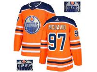 Men's Adidas Edmonton Oilers #97 Connor McDavid Orange Authentic Fashion Gold NHL Jersey