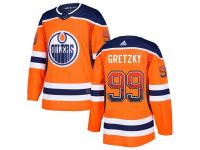Men's Adidas Edmonton Oilers #99 Wayne Gretzky Orange Authentic Drift Fashion NHL Jersey
