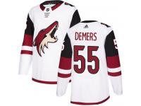 Men's Adidas Jason Demers Authentic White Away NHL Jersey Arizona Coyotes #55