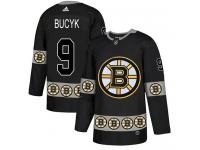 Men's Adidas Johnny Bucyk Authentic Black NHL Jersey Boston Bruins #9 Team Logo Fashion