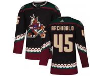 Men's Adidas Josh Archibald Authentic Black Alternate NHL Jersey Arizona Coyotes #45