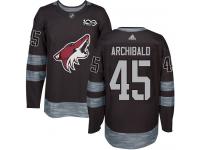 Men's Adidas Josh Archibald Authentic Black NHL Jersey Arizona Coyotes #45 1917-2017 100th Anniversary