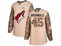 Men's Adidas Josh Archibald Authentic Camo NHL Jersey Arizona Coyotes #45 Veterans Day Practice