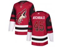 Men's Adidas Josh Archibald Authentic Maroon NHL Jersey Arizona Coyotes #45 Drift Fashion
