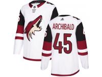 Men's Adidas Josh Archibald Authentic White Away NHL Jersey Arizona Coyotes #45