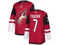 Men's Adidas Keith Tkachuk Authentic Burgundy Red Home NHL Jersey Arizona Coyotes #7
