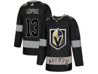 Men's Adidas Knights X Astros #13 Brendan Leipsic Black Authentic City Joint Name Stitched Jersey