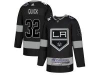 Men's Adidas Los Angeles Kings X Dodgers #32 Jonathan Quick Black Authentic City Joint Name Stitched Jersey