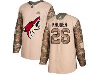 Men's Adidas Marcus Kruger Authentic Camo NHL Jersey Arizona Coyotes #26 Veterans Day Practice