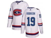 Men's Adidas Montreal Canadiens #19 Larry Robinson Authentic White 2017 100 Classic NHL Jersey