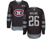 Men's Adidas Montreal Canadiens #26 Mats Naslund Authentic Black 1917-2017 100th Anniversary NHL Jersey