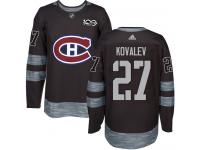 Men's Adidas Montreal Canadiens #27 Alexei Kovalev Authentic Black 1917-2017 100th Anniversary NHL Jersey